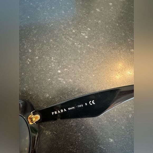 Prada Round Black Sunglasses Made in Italy